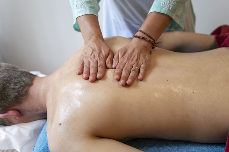Massage on a man's back