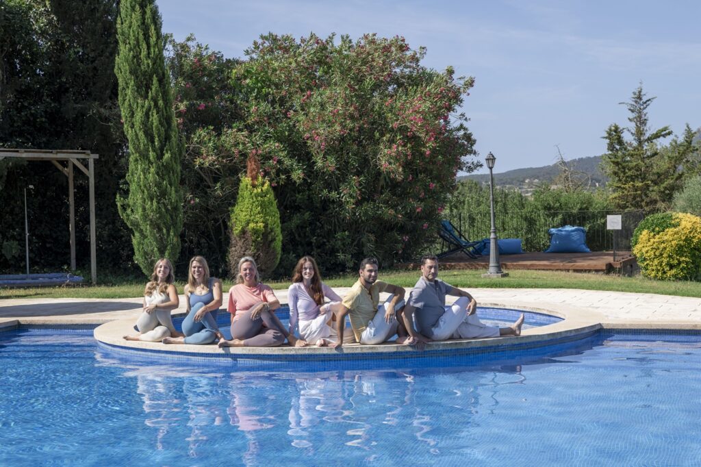 Group of people by the pool